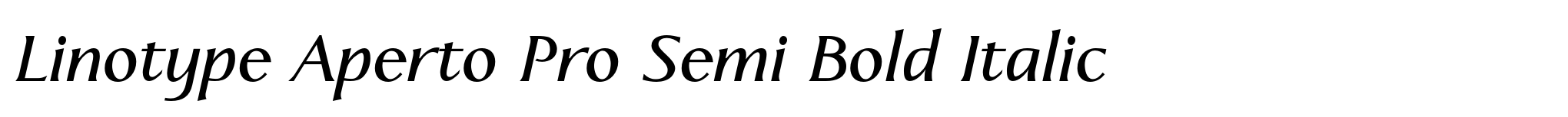 Linotype Aperto Pro Semi Bold Italic image